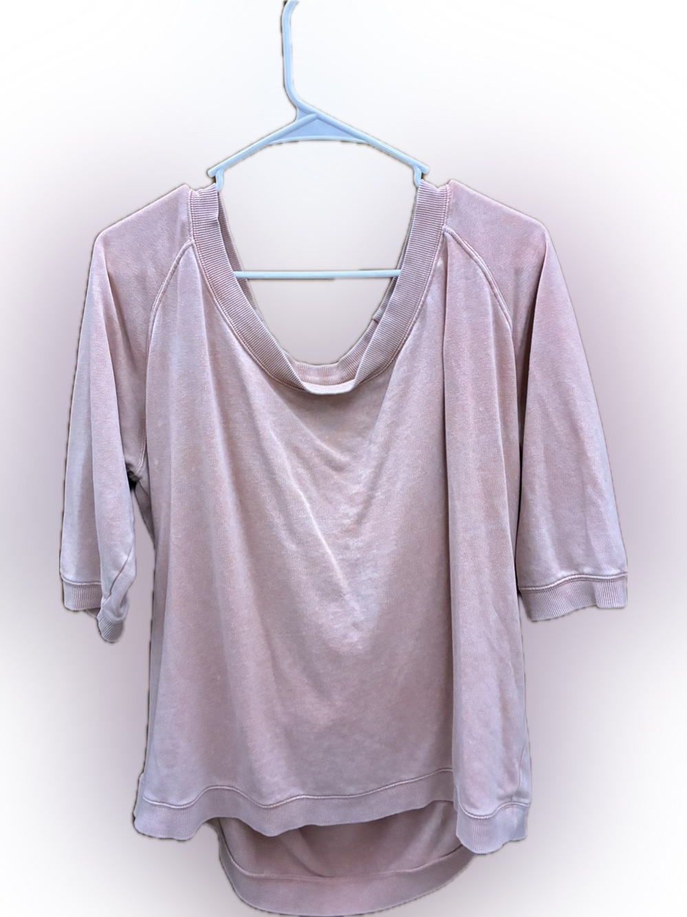 Women’s Pink Scoop Neck, open back Pullover Top